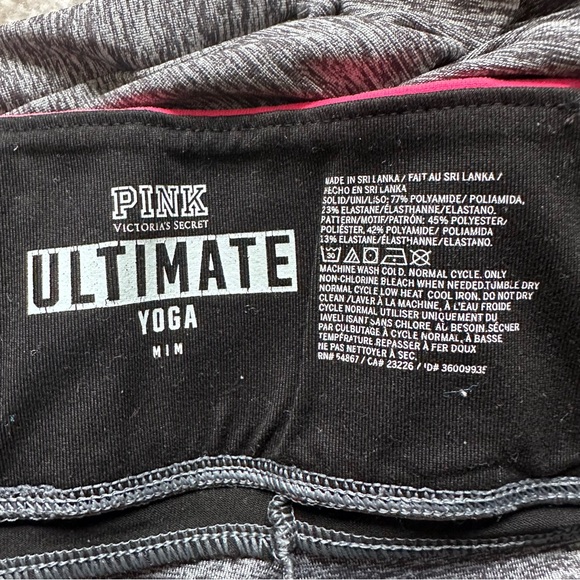 Victoria's Secret PINK | Neon Pink & Gray Ultimate Yoga Leggings | Size Medium - Picture 9 of 13